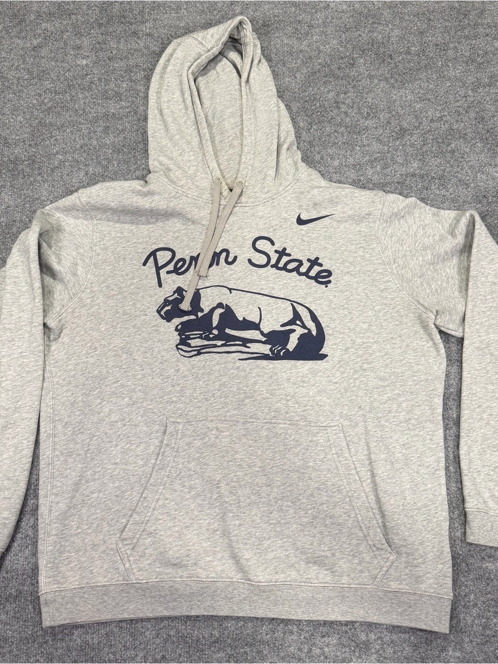 Nike Gray Penn State Crewneck Hoodie with Nittany Lion Graphic